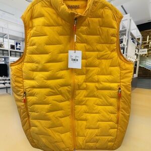 NWT SWIMS Lofoten Seamless Men Down Vest Goldenrod Vibrant Yellow, 85% Polyester